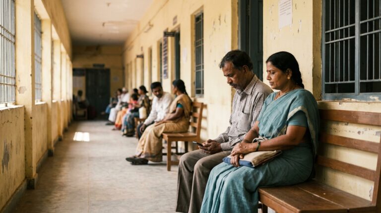 A couple waiting to register a property in Hyderabad